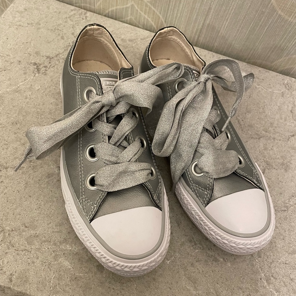 Metallic Silver Converse